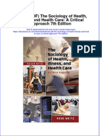 The Sociology of Health Illness and Health Care A Critical Approach 7Th Edition Full Chapter