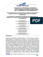 Resumo Expandido As Contribuições Do Programa Residência Pedagógica para Formação em Educação Física Licenciatura: A Perspectiva Dos Residentes