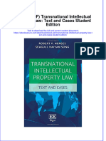 Transnational Intellectual Property Law Text and Cases Student Edition Full Chapter