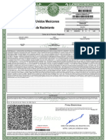 Estados Unidos Mexicanos Acta de Nacimiento: Datos de La Persona Registrada