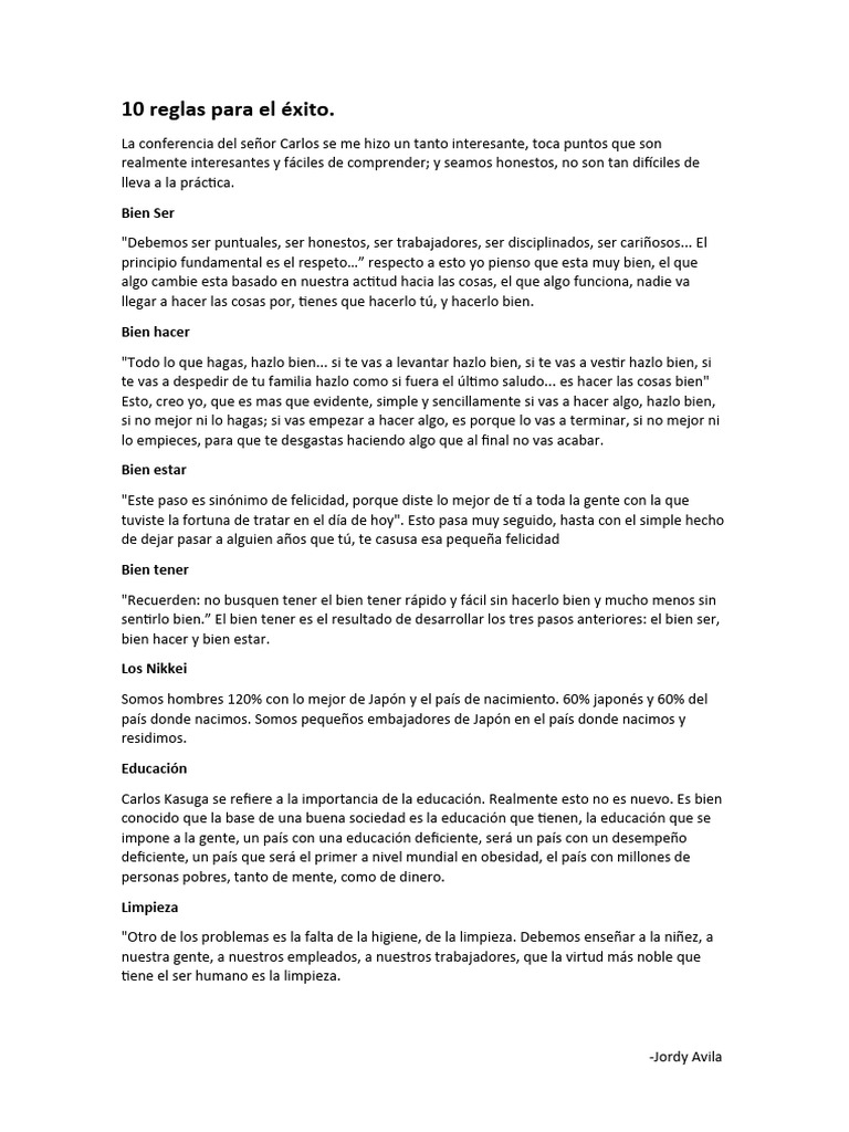 10 Reglas para el Éxito Personal | PDF | Felicidad