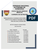Universidad Nacional Autónoma de Honduras: Facultad de Ciencias Médicas Carrera de Nutrición
