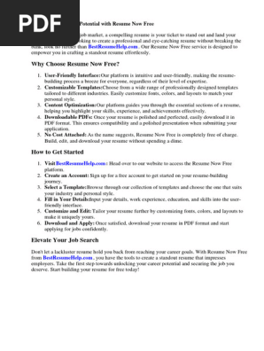 Resume Now Free