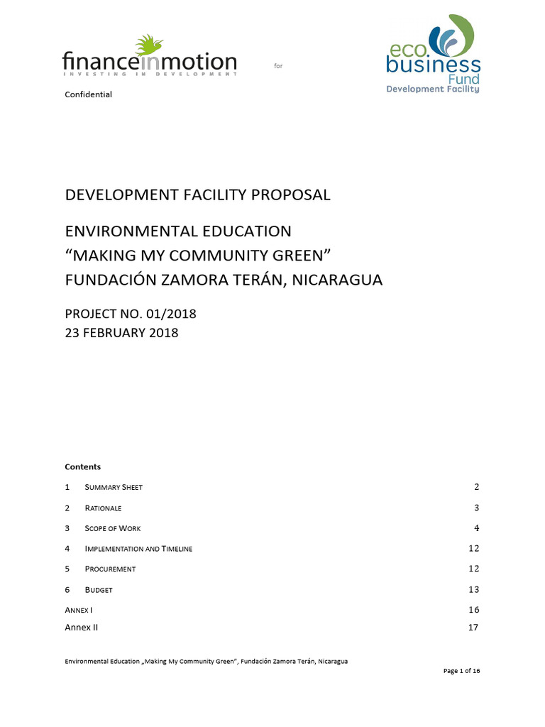 Environmental Education Project in Nicaragua | PDF | Sustainability ...