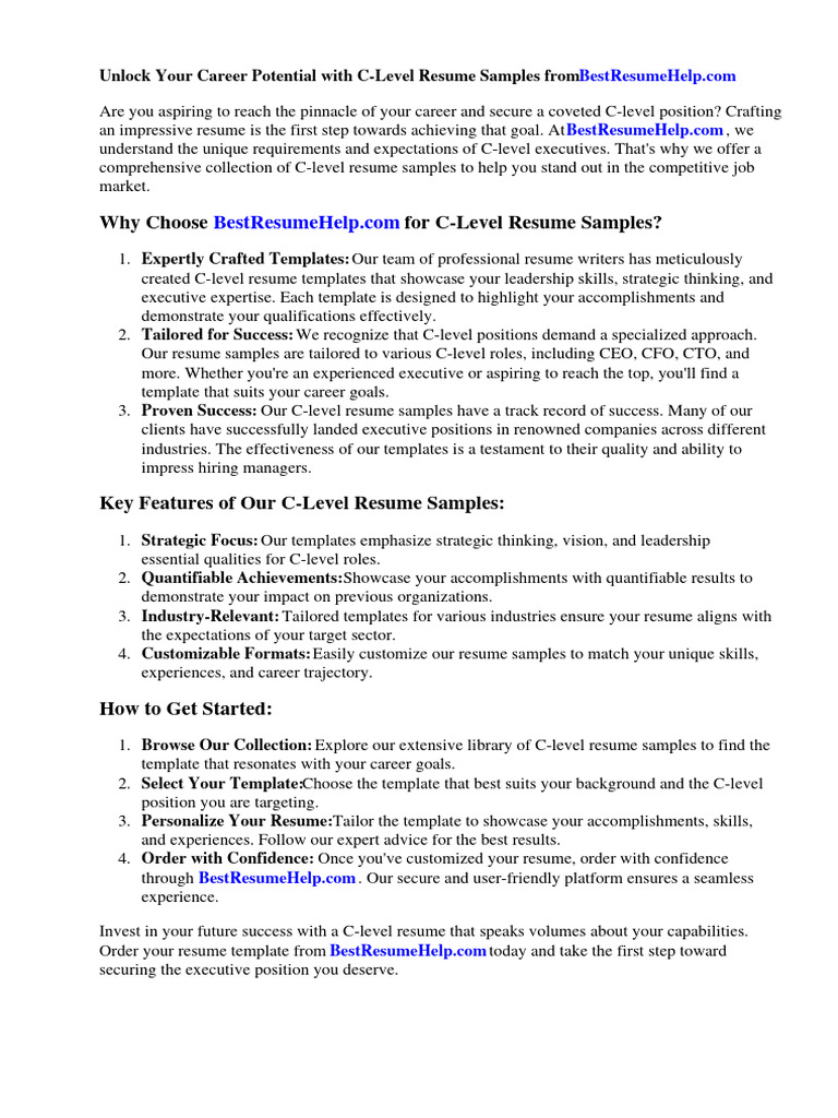 C Level Resume Samples PDF - 1712031807