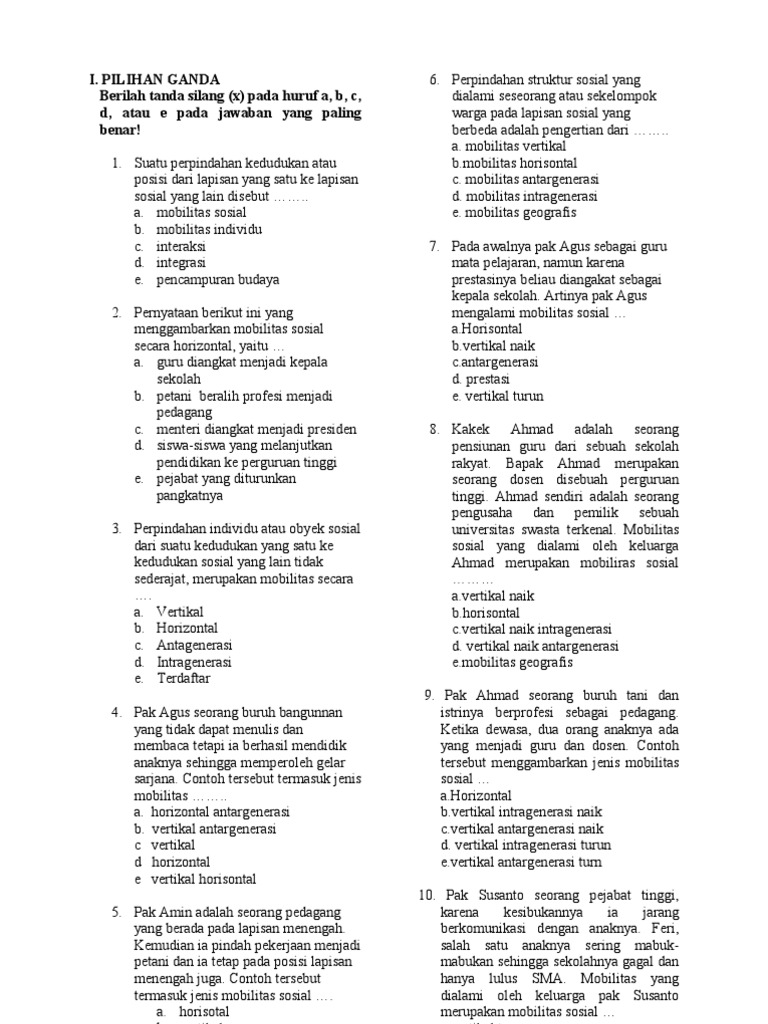 Mobilitas Sosial Vertikal Intragenerasi Naik