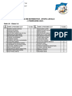 Repartizare Pe Sali - Olimpiada de Matematică - Etapa Locală - 2 Feb 2024