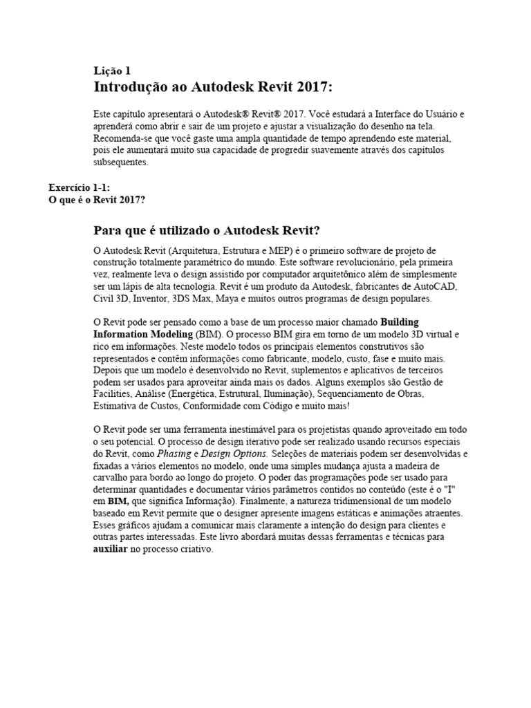 01 introdu o ao autodesk revit pdf autodesk revit bim