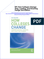 How Colleges Change Understanding Leading and Enacting Change 2Nd Edition Full Chapter