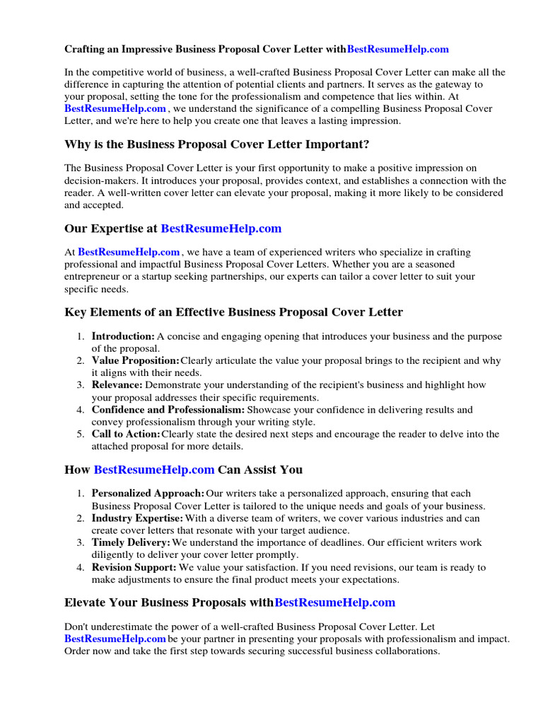 Business Proposal Cover Letter Sample | PDF | Freelancer