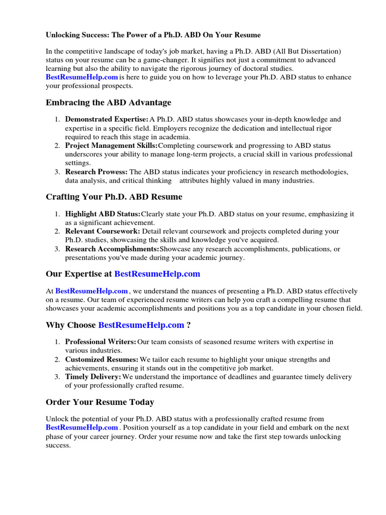 PHD Abd On Resume | PDF | Résumé | Http Cookie