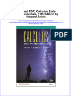 Original Calculus Early Transcendentals 11Th Edition by Howard Anton Full Chapter