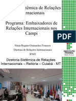 Programa Embaixadores de Relações Internacionais - IfMT