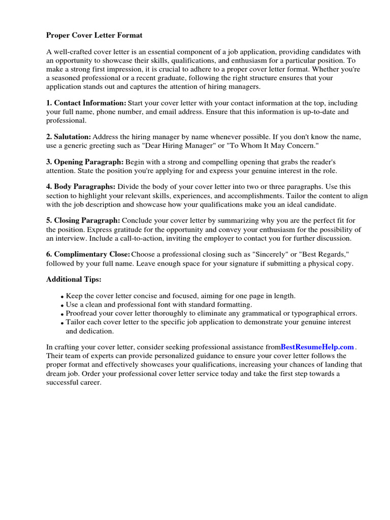 Proper Cover Letter Format PDF - 1712837389