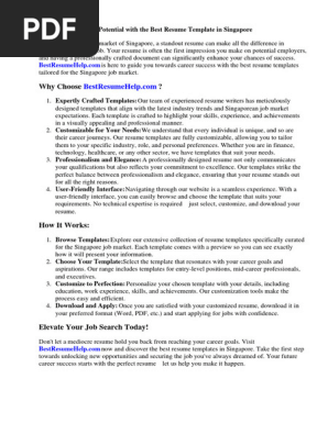 Best Resume Template Singapore