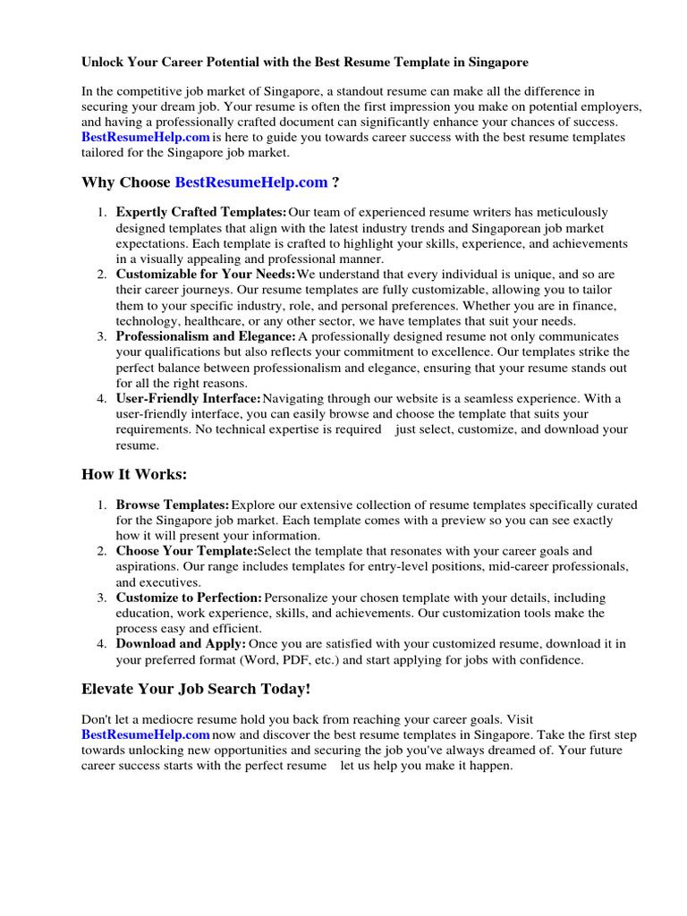 Best Resume Template Singapore | PDF | Résumé | Linked In