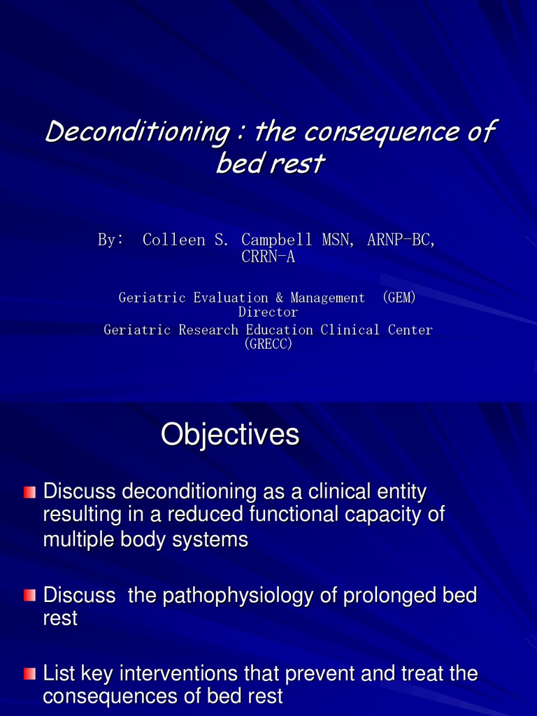 Complications of Bed Rest Blood Pressure Bone