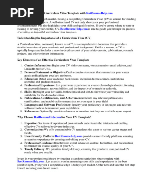 How to Make a Curriculum Vitae Template