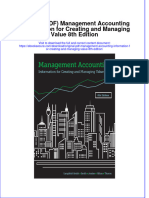 Original Management Accounting Information For Creating and Managing Value 8Th Edition Full Chapter