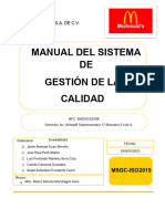 Manual Iso 9001 2015 MC Donalds
