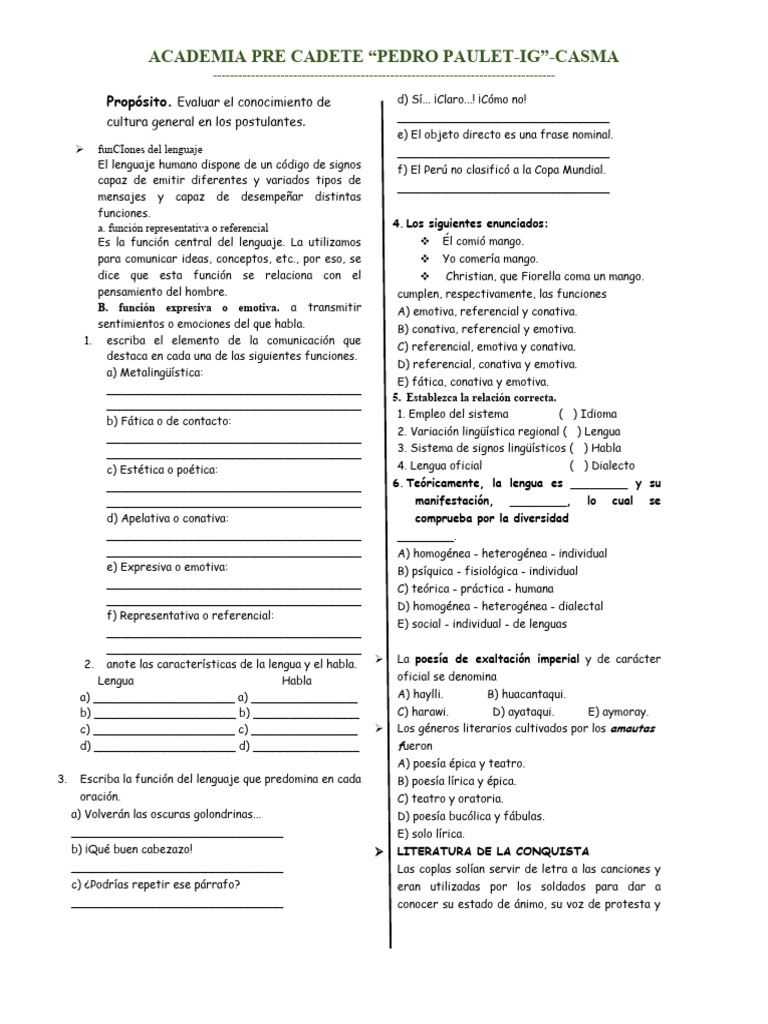 Funciones Del Lenguaje Pdf