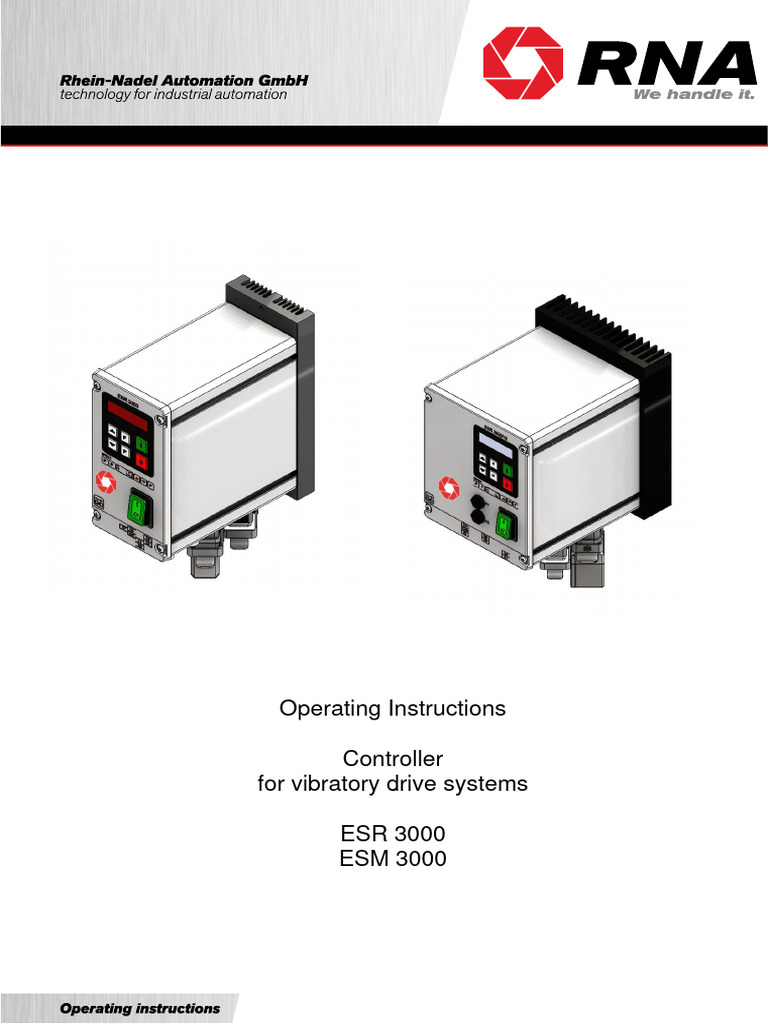 Operating Instructions Control Unit ESR ESM 3000 | PDF | Resonance | Relay