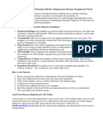 Administrative Resume Templates Word