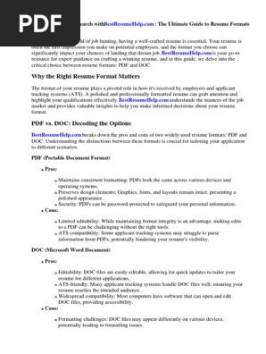 Resume Format PDF Doc