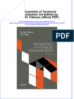 The Essentials of Technical Communication 3Rd Edition by Elizabeth Tebeaux PDF Full Chapter