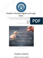 Lecture1 Chapter2 - Introduction To Boolean Algebra, Boolean Functions