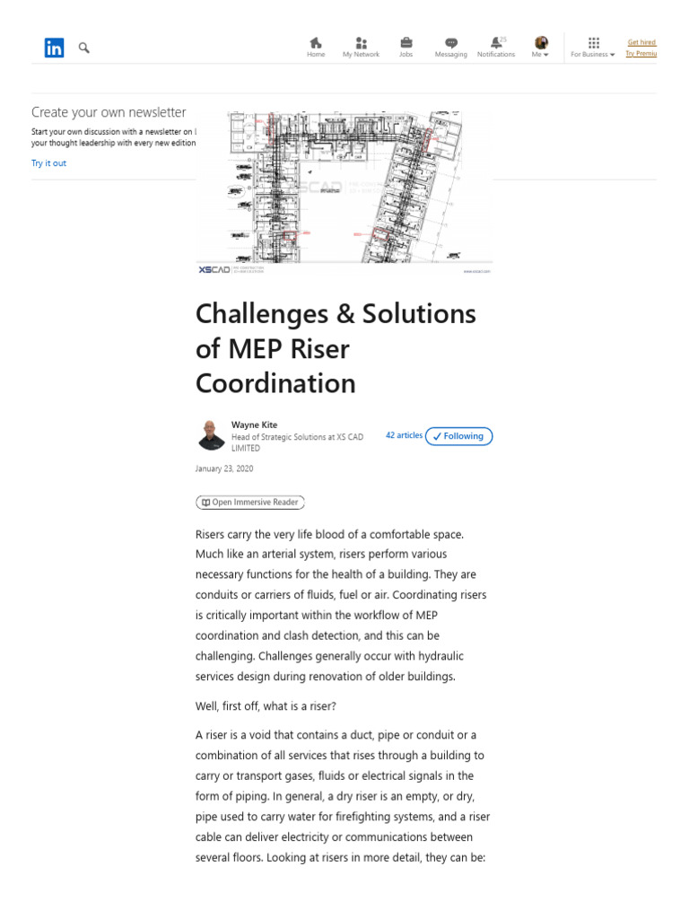 Challenges Solutions Of Mep Riser Coordination Linkedin Pdf