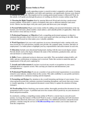 Resume Outline Word
