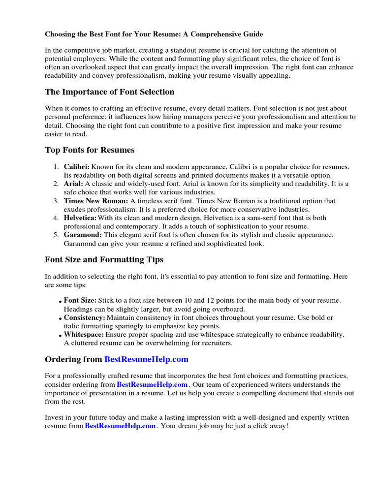 Best Font For Resume Body Download - 1719018316