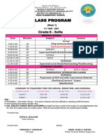 CLASS PROGRAM Limited Face To Face