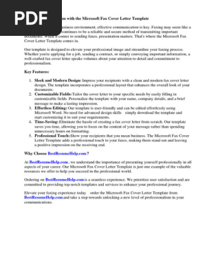 Microsoft Fax Cover Letter Template