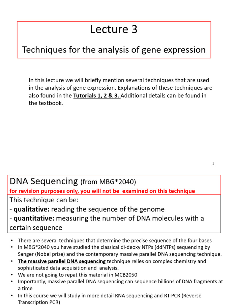 Gene Expression Analysis Techniques | PDF | Antibody | Reverse ...