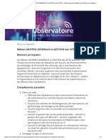 Métiers MOYENS GENERAUX Et GESTION Des SITES - Observatoire Des Métiers Des Télécommunications