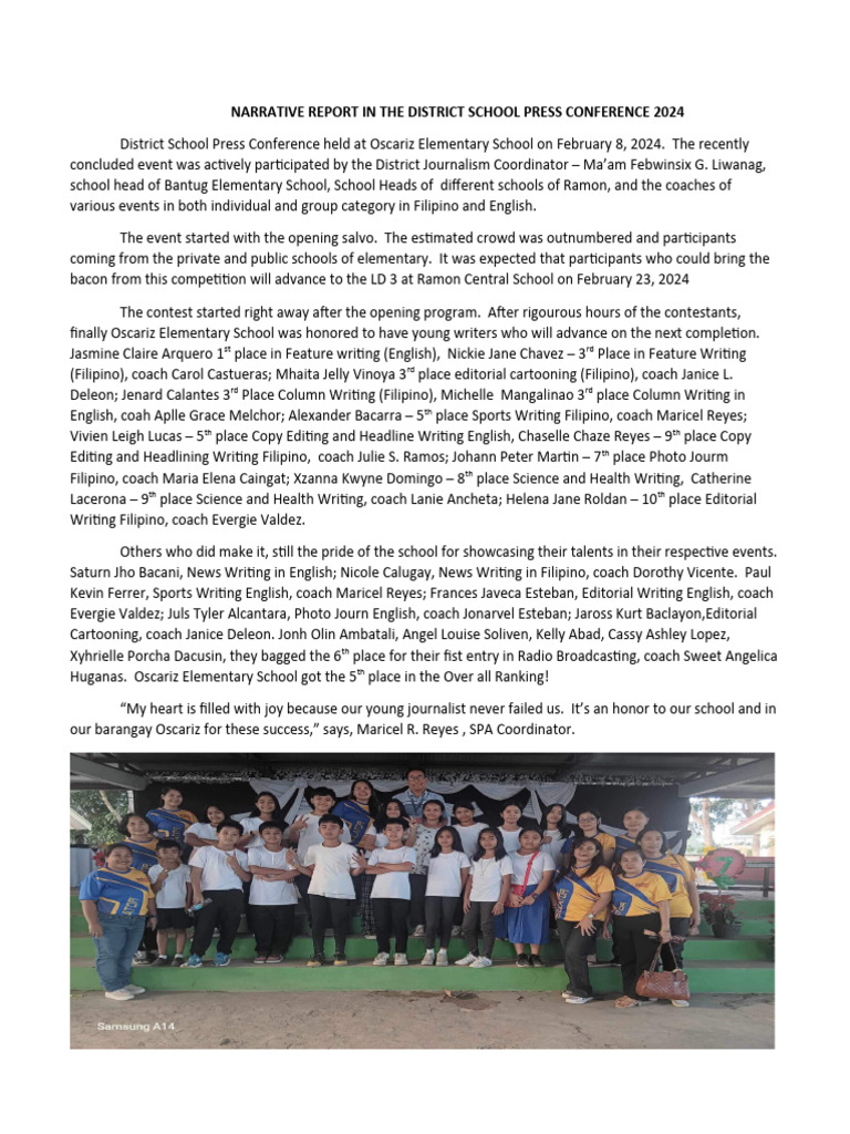 District School Press Conference 2024 | PDF