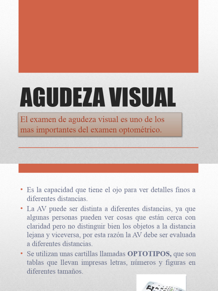 Evaluación de Agudeza Visual y Optotipos | PDF | Agudeza visual ...