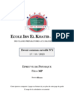 DS de Physique N°2 - Ibn El Khatib