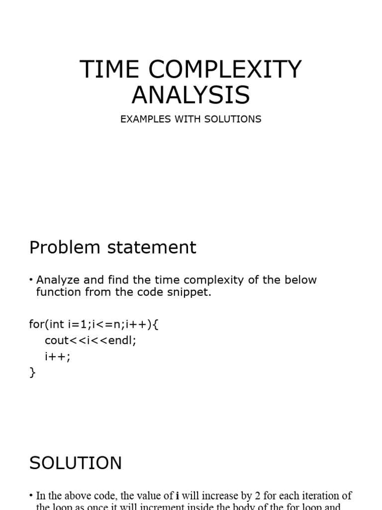 l6-Time Complexity Analysis | PDF | Time Complexity | Theoretical ...
