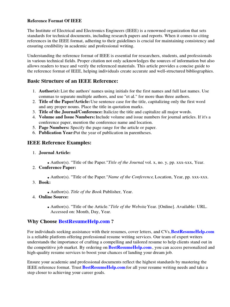Reference Format of Ieee | PDF | Citation