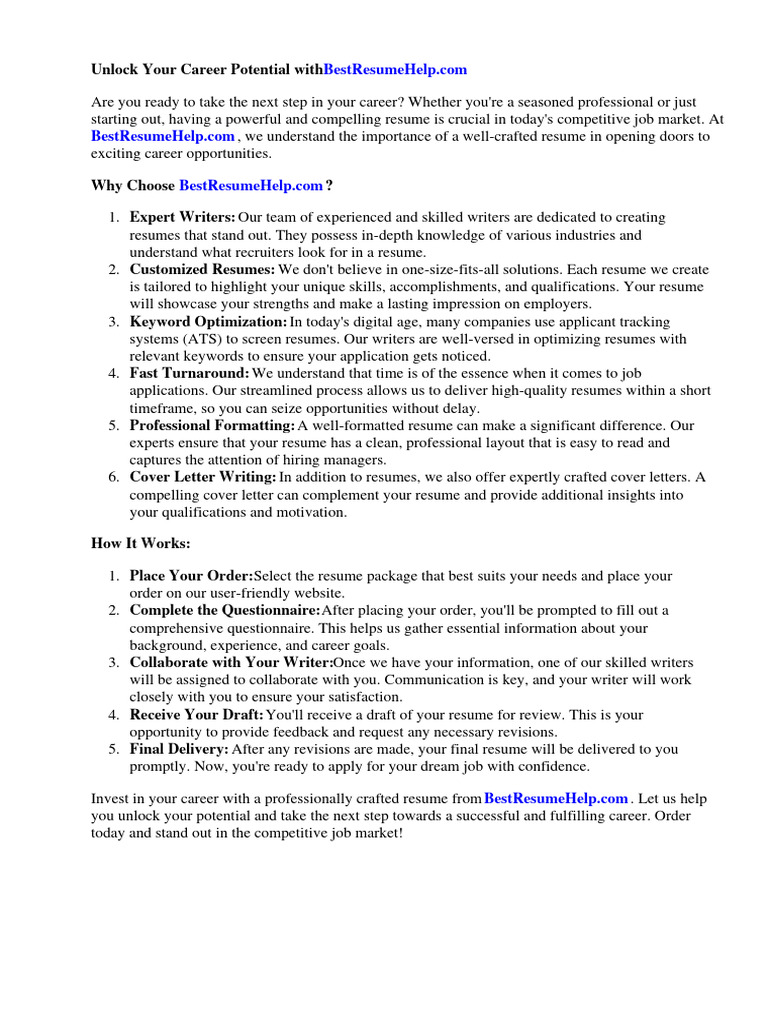 Unlock Your Career with BestResumeHelp | PDF | Résumé | Roku