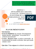Module 1 Developpeer Ses Capacites D'analyse Geopolitique Et Ecosysteme de Solidarite Internationale Copie Partie