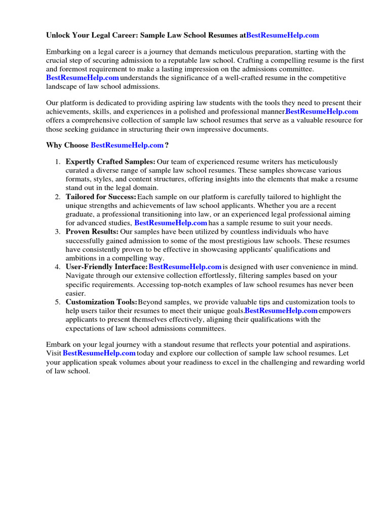 Sample Law School Resume PDF - 1710793263