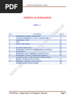 Office Automation - UNIT - 1