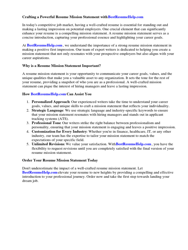 Resume Mission Statement PDF - 1713041695
