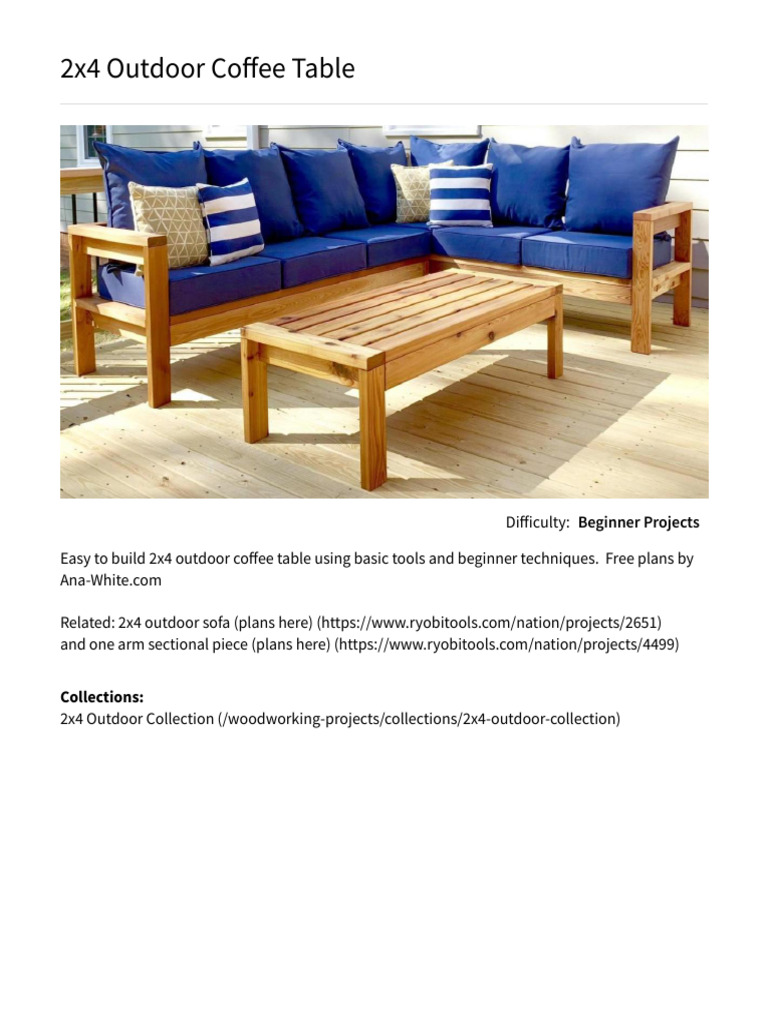 Ana white patio sofa sale