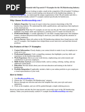 Cv Examples Uk Hairdressing