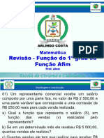 Revisão - Função Do 1º Grau Ou Função Afim: Escola de Civismo e Cidadania